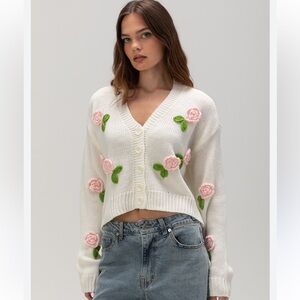 Tilly's RSQ Women's 3D Floral Cardigan